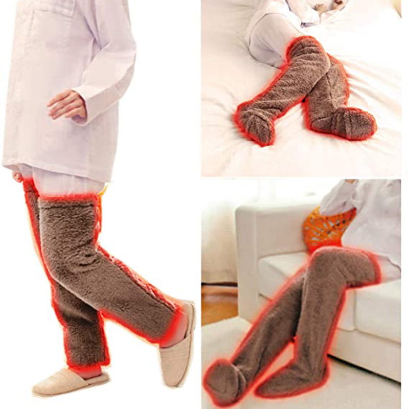 Over Knee High Fuzzy Long Socks Warm Cold Leg Knee Joint Cold-proof Over-the-knee Stockings Home Sleeping Socks