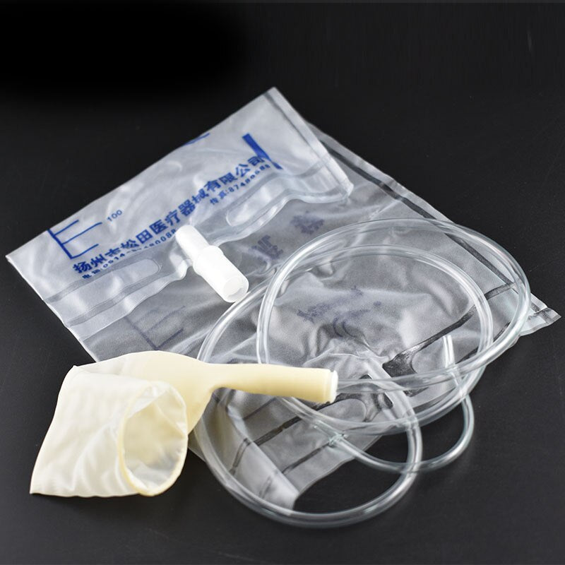 5Pcs/Lot Male Urine Drainage Bag Medical Latex Catheter 1000ML For Elderly Bed Incontinence Patient Urine Collector Health Care