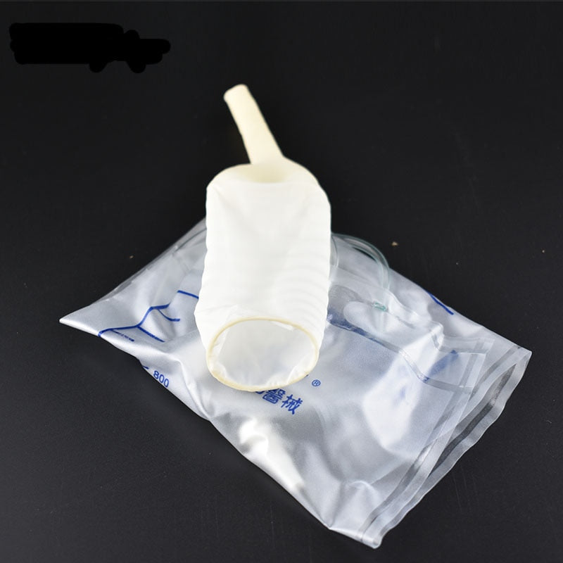 5P Medical Latex Sleeve Type Urine Bag Male Drainage Catheter Bag 1000ML Urine Collector Bag Holder Bed Incontinence Urinal Pee