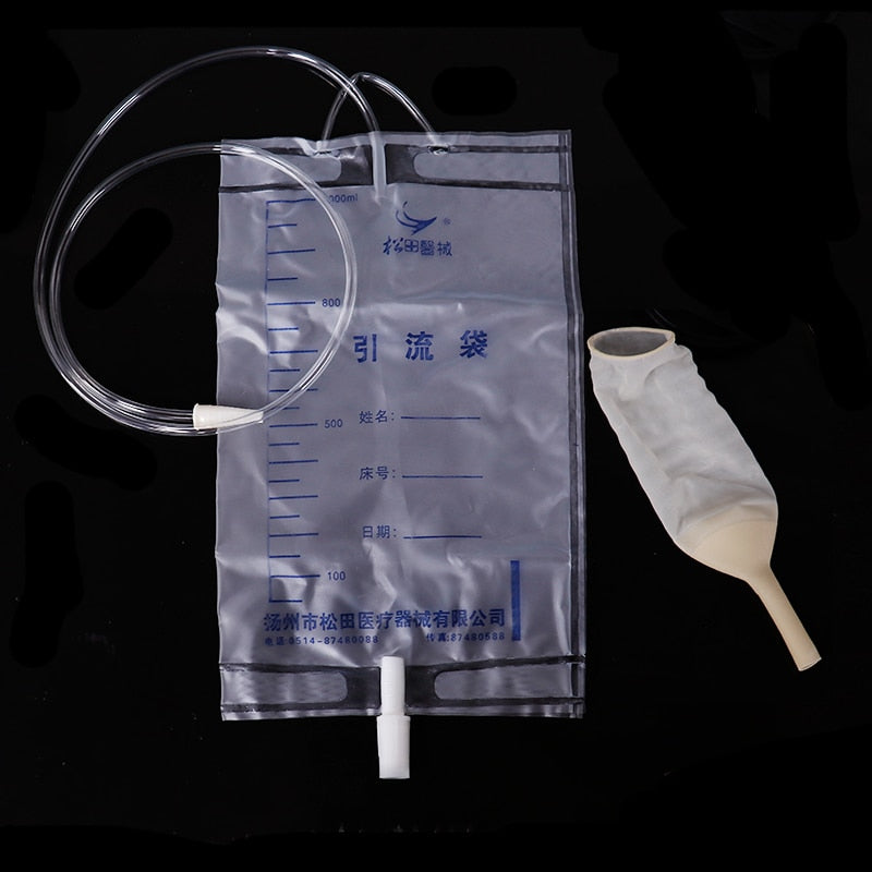 5 Pieces Reusable Medical Latex Sleeve Type Urine Bag - Male - Drainage I Catheter Bag  - 1000ML Urine Collector Bag - Urinal Pee Holder