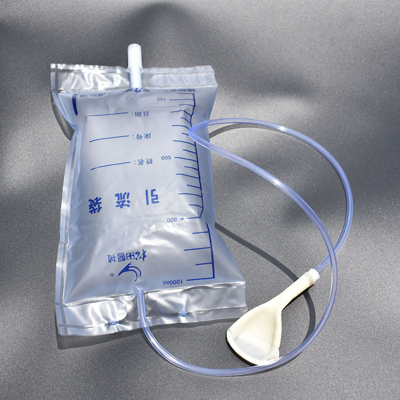 5P Medical Latex Sleeve Type Urine Bag Male Drainage Catheter Bag 1000ML Urine Collector Bag Holder Bed Incontinence Urinal Pee