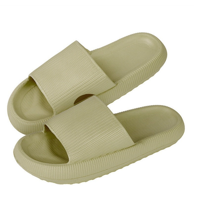 Fashion Women Summer Soft Slippers Thick Platform Bathroom Home Men Indoor Non-slip Anti-slip Female Cloud Cushion Slides