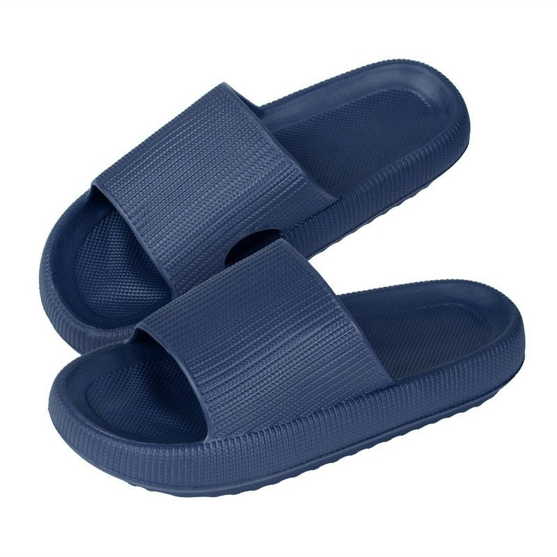 Fashion Women Summer Soft Slippers Thick Platform Bathroom Home Men Indoor Non-slip Anti-slip Female Cloud Cushion Slides