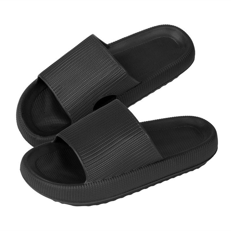 Fashion Women Summer Soft Slippers Thick Platform Bathroom Home Men Indoor Non-slip Anti-slip Female Cloud Cushion Slides