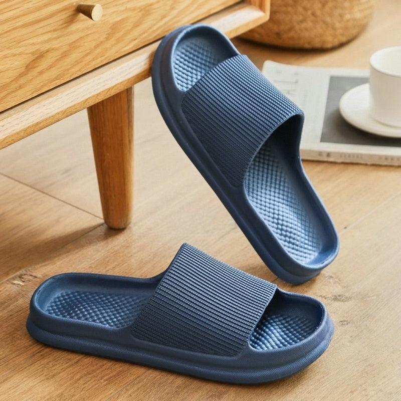 Fashion Women Summer Soft Slippers Thick Platform Bathroom Home Men Indoor Non-slip Anti-slip Female Cloud Cushion Slides