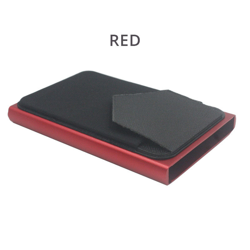 Slim Aluminum Wallet With Elasticity Back Pouch ID Credit Card Holder Mini RFID Wallet Automatic Pop up Bank Card Case