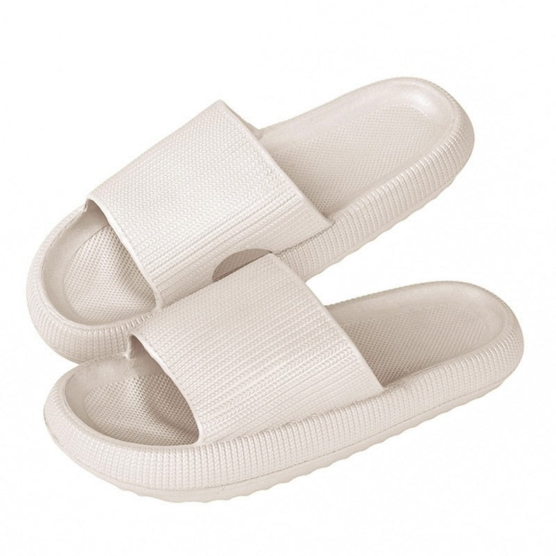 Fashion Women Summer Soft Slippers Thick Platform Bathroom Home Men Indoor Non-slip Anti-slip Female Cloud Cushion Slides