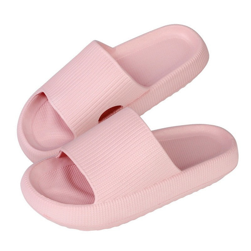 Fashion Women Summer Soft Slippers Thick Platform Bathroom Home Men Indoor Non-slip Anti-slip Female Cloud Cushion Slides