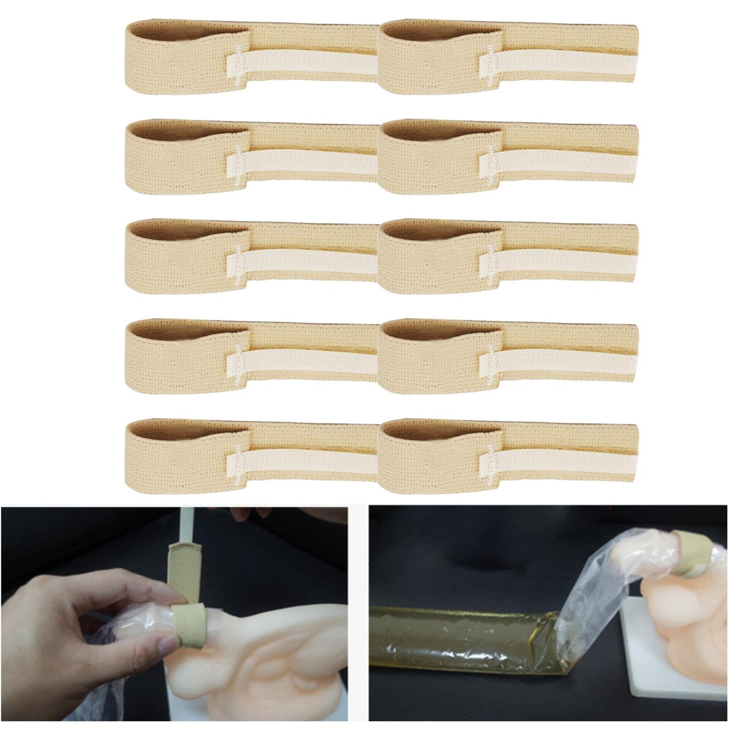 10-Pack Adjustable Patients Fixed Urine Bag Straps Washable Soft Adult Urine Belts for Bedridden Urinary Incontinence Toe Adults