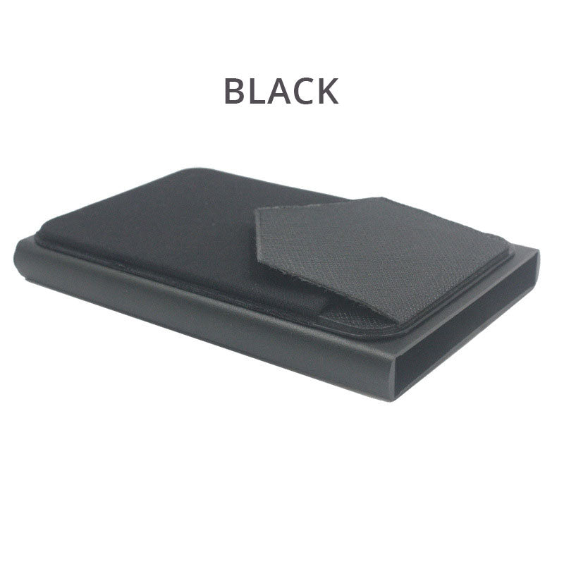 Slim Aluminum Wallet With Elasticity Back Pouch ID Credit Card Holder Mini RFID Wallet Automatic Pop up Bank Card Case