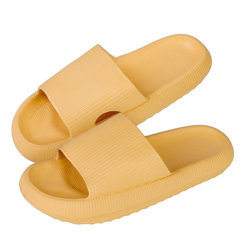 Fashion Women Summer Soft Slippers Thick Platform Bathroom Home Men Indoor Non-slip Anti-slip Female Cloud Cushion Slides