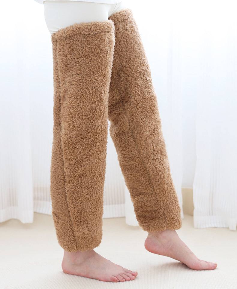 Over Knee High Fuzzy Long Socks Warm Cold Leg Knee Joint Cold-proof Over-the-knee Stockings Home Sleeping Socks