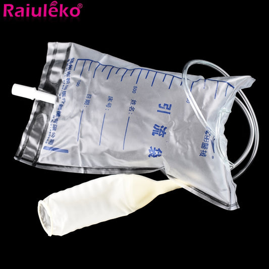 5Pcs/Lot Male Urine Drainage Bag Medical Latex Catheter 1000ML For Elderly Bed Incontinence Patient Urine Collector Health Care