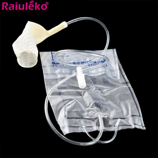 5P Medical Latex Sleeve Type Urine Bag Male Drainage Catheter Bag 1000ML Urine Collector Bag Holder Bed Incontinence Urinal Pee