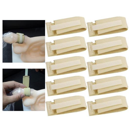 10-Pack Adjustable Patients Fixed Urine Bag Straps Washable Soft Adult Urine Belts for Bedridden Urinary Incontinence Toe Adults